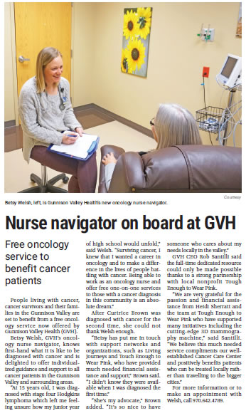 Nurse Navigator on board at GVH